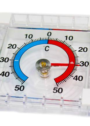 Термометр уличный механический оконный на липучках 7х7см