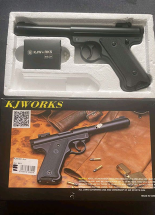 Пистолет трайкбольный газовый  KJ Works MK1 GNBB с подвижн