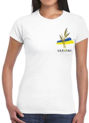 Футболка с принтом "ukraine колосья пшеницы на флаге украины" ...