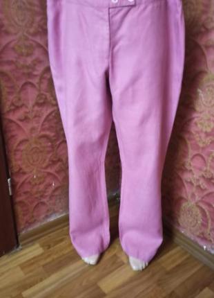 Штани брюки з льону рожевого кольору 16 розмір  pure linen