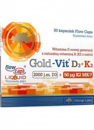 Витамины и минералы Olimp Gold-Vit D3+K2 2000 UI, 30 капсул