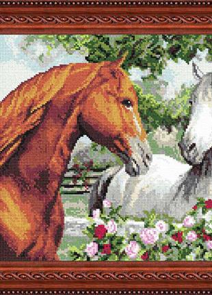 Набор для вышивки крестиком " Пара лошадей " упряжка любовь во...