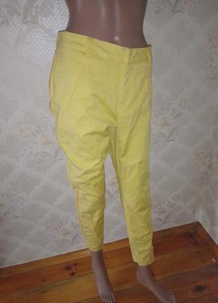 Стильные жёлтые брюки  жёлтые штаны стрейч