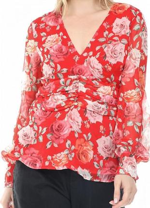 Оригинал, невероятно красивая брендовая блуза в цветы от guess