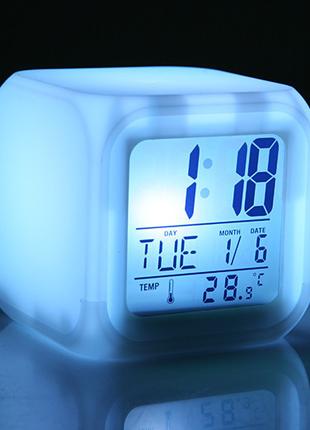 LED годинник хамелеон з термометром CX 508