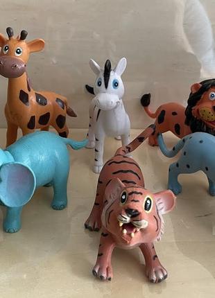 Набор игрушечных резиновых мультяшных диких животных 012A