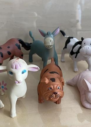 Набор игрушечных резиновых мультяшных домашних животных 013A