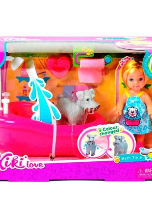 Детская игрушка «Кукла с аксессуарами ванна собачка, разноцвет...
