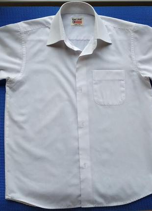 Белая нарядная рубашка сорочка мальчику на 7-8 лет, 134 см
