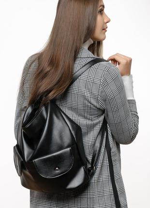 Рюкзак женский сумка-рюкзак рюкзак сумка кожа эко черный