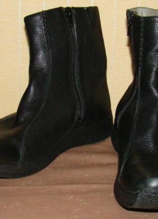 Чоботи жіночі демісезонні шкіряні чорні чоботи clarks (розмір ...