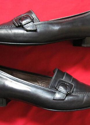 Gabor (41, 26,5 см) кожаные туфли лоферы женские