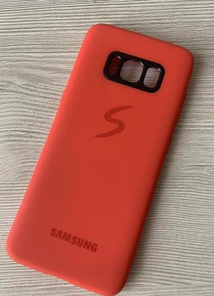 Силиконовый красный чехол для Samsung S8 в упаковке
