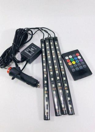 Универсальная светодиодная RGB led подсветка салона с микрофон...