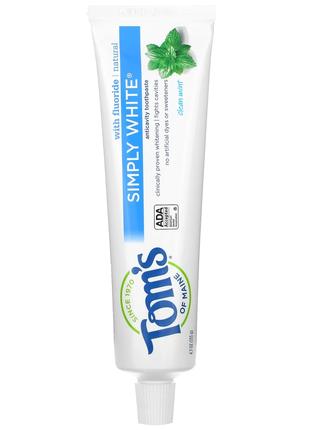 Tom's of Maine, Зубная паста Simply White от кариеса с фтором,...