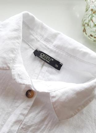 Широка сорочка біла блузка з бавовни оверсайз