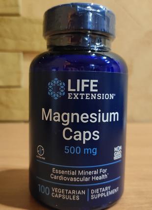 Life Extension, Магний в капсулах, 500 мг, 100 вегетарианских кап