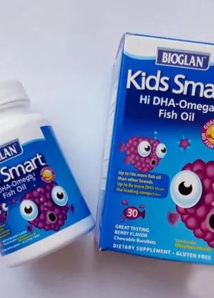 Рыбий жир, омега-3 для детей, Bioglan, Kids Smart, 30 рыбок