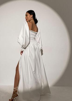 Красивое вечернее белое платье