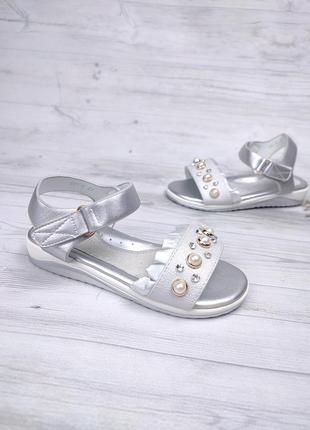 Детские сандалии - босоножки для девочек 💫 сріблясті босоніжечки
