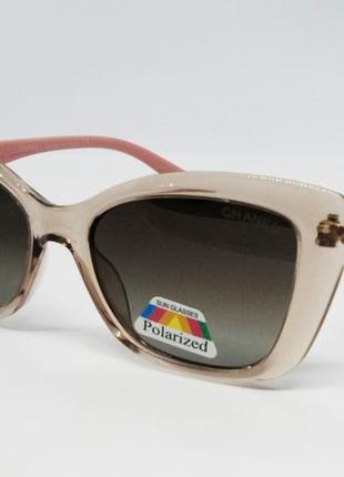 Chanel стильные женские солнцезащитные очки оправа беж дужки р...