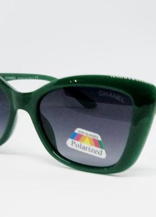 Chanel модні жіночі сонцезахисні окуляри зелені з градієнтом п...