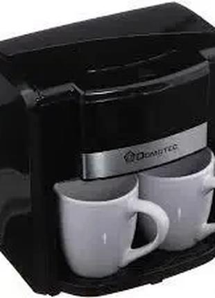 Капельная кофеварка Domotec 0708 с двумя фарфоровыми чашками в...