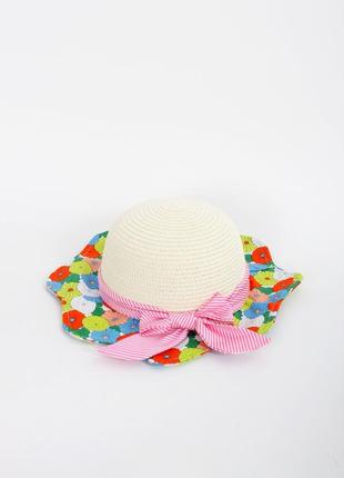 Капелюшок для дівчинки дитячий панама шляпа шляпка з бантом
