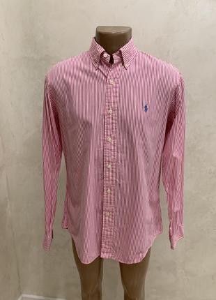 Сорочка рубашка polo ralph lauren рожева в полоску