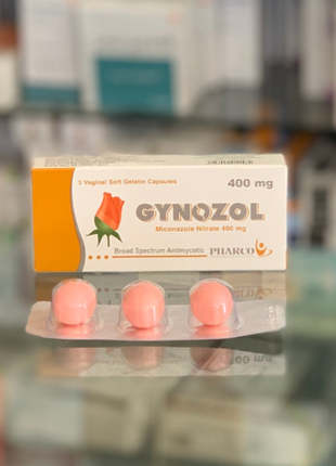 GYNOZOL Жинозол Гінезол Міконазол 400 мг Кандидоз 3 шт Єгипет