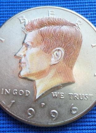 США 1⁄2 долара, 1996 р. Kennedy Half Dollar кольорова емаль No615