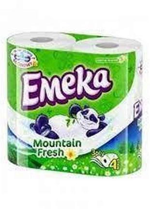 Папір туалетний 3-шар mountain fresh 4шт ТМ Emeka