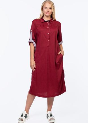 Сукня-сорочка олеся ак-231-2 вишня
