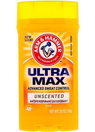 Arm & Hammer, UltraMax, твердый дезодорант для мужчин, без зап...