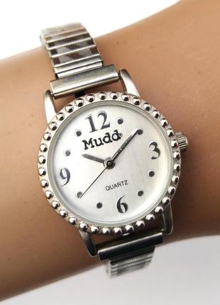Mudd серебристые часы из сша браслет twist-o-flex мех. japan m...