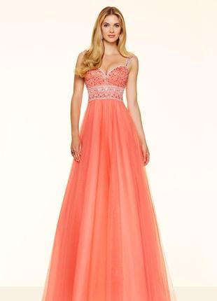 Вечірня сукня 44-46 м випускний коралове випускну сукню персик...