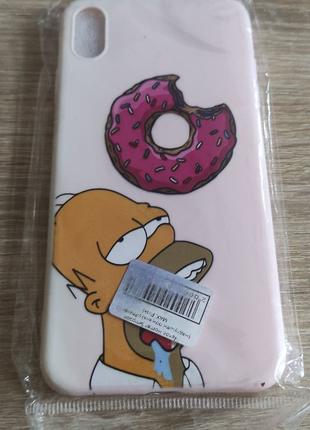 Чехол для телефона Homer Simpson надкусует пончик iphone XS Max