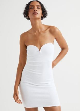Новое белое платье размер s хлопок