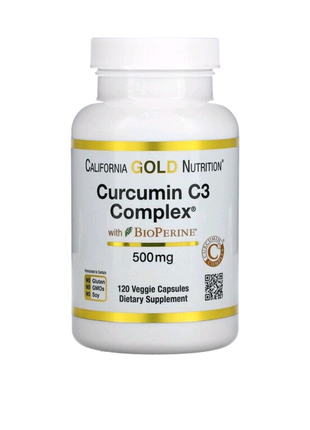 Curcumin C3 Complex с экстрактом BioPerine, 500 мг,120раст.капсул