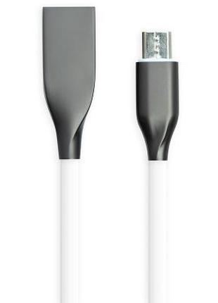 Кабель PowerPlant USB-microUSB, 1м White (CA910700)