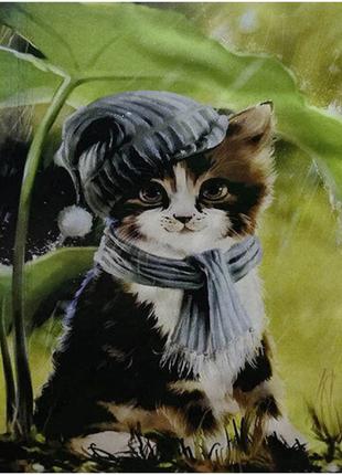 Набор алмазной вышивки " Котёнок " дождь холод весна осень цве...