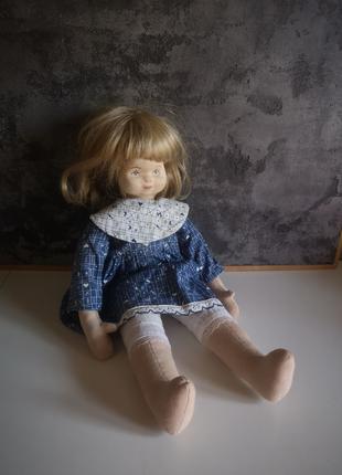Кукла мягконабивная с волосами винтаж 45 см коллекционная раритет