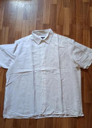 Льняная рубашка белая из льна xxl
