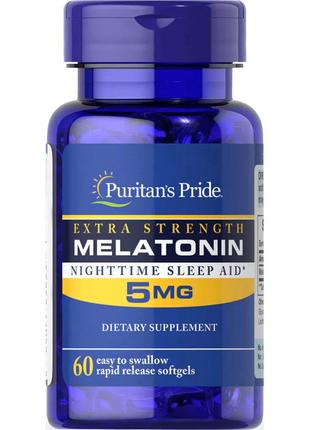 Натуральна добавка Puritan's Pride Melatonin 5 mg, 60 таблеток