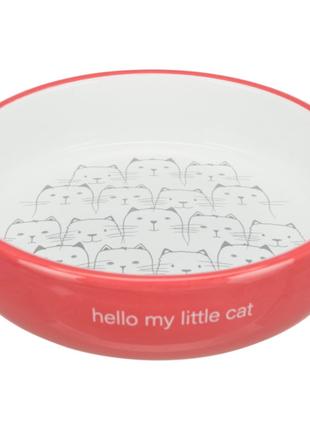 Trixie Ceramic Bowl миска кораллово-белая для кошек коротконос...