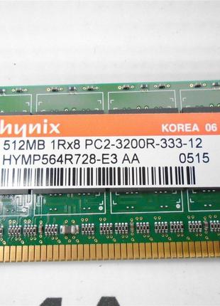 Оперативная память DDR2 Hynix 1Rx8 PC2-3200R-333-12 400Mhz 512...