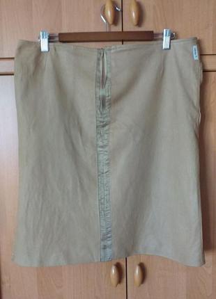 Armani jeans кожаная юбка с разрезом