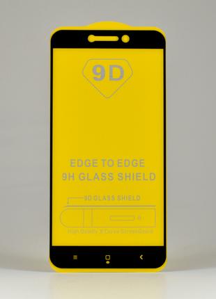 Защитное стекло для Xiaomi Redmi 4X черное клей по всей поверх...