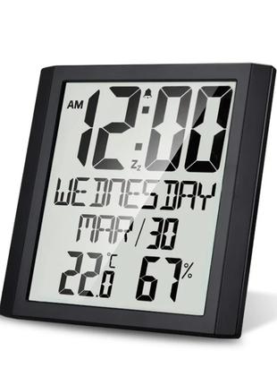 Цифровые настенные часы с термометром, гигрометром, календарем...