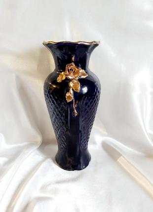 Винтажная ваза керамическая кобальт ссср